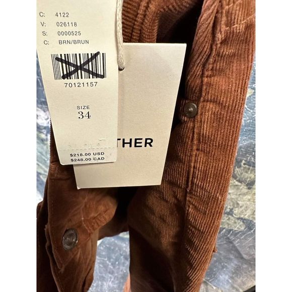 New Mother The Mid Rise Dazzler Corduroy Ankle Jeans Pants In Monks Robe Size 34 - Picture 13 of 13